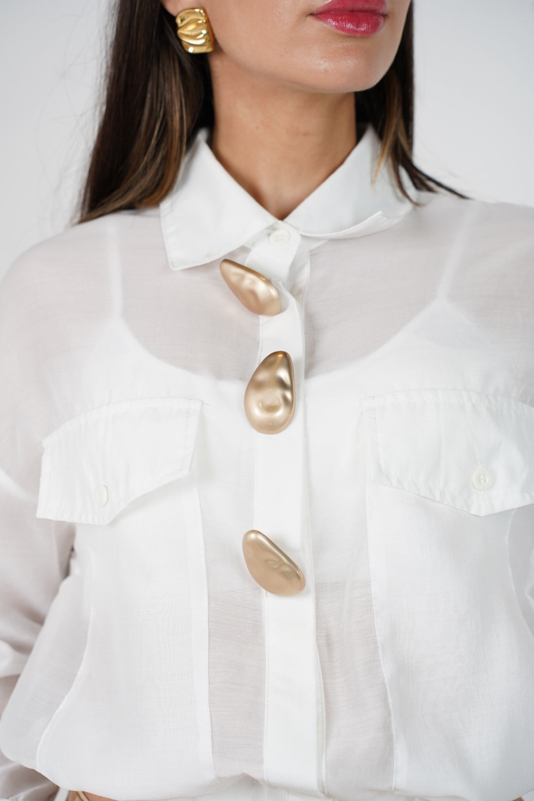 Metal Button Down Shirt
