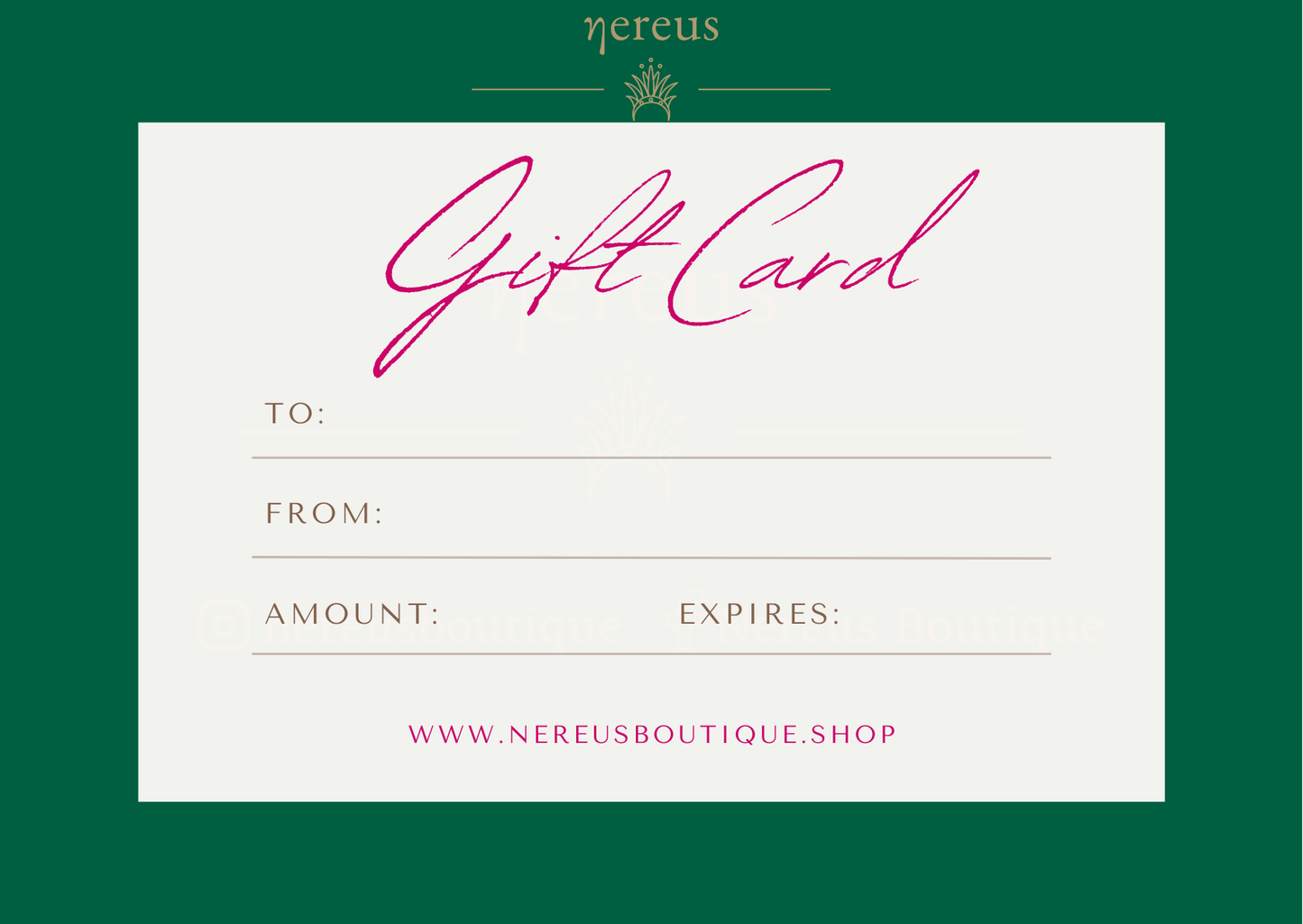 Nereus Boutique Gift Card